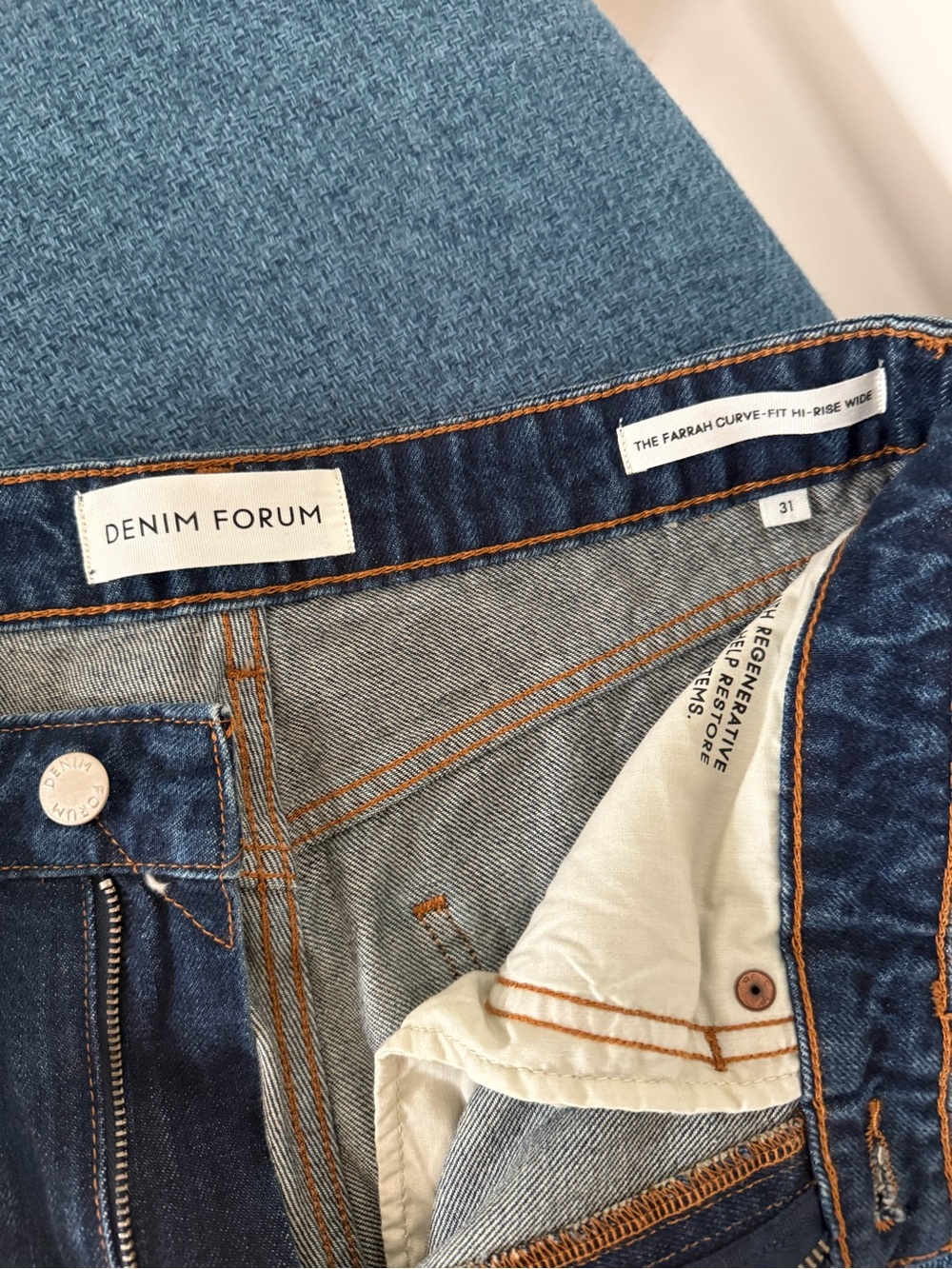 Denim Forum Women's High-Rise Jeans - Dark Blue